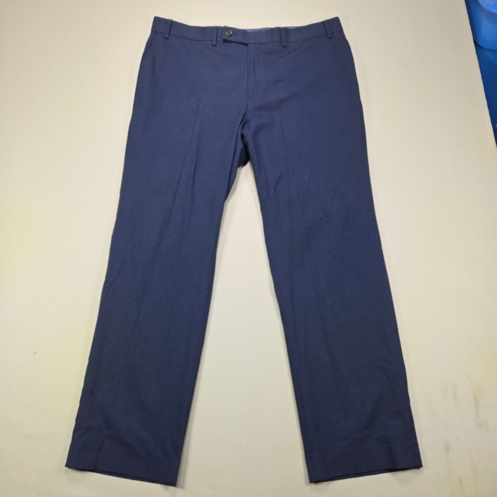 Lauren Ralph Lauren Dress Pants Navy Blue Mini Check Stretch Mens 36W 30L